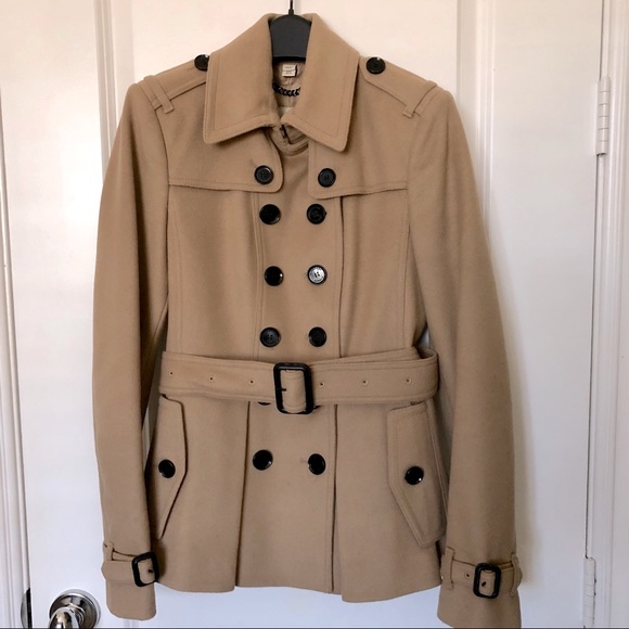 Burberry London Wool Cashmere Belted Short Trench Coat Jacket - Picture 3 of 16